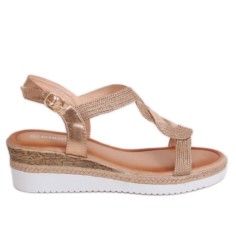 Sandalias de cuña Champagne L6629 Champagne rosado