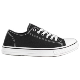 SHELOVET Zapatillas clásicas atadas negro