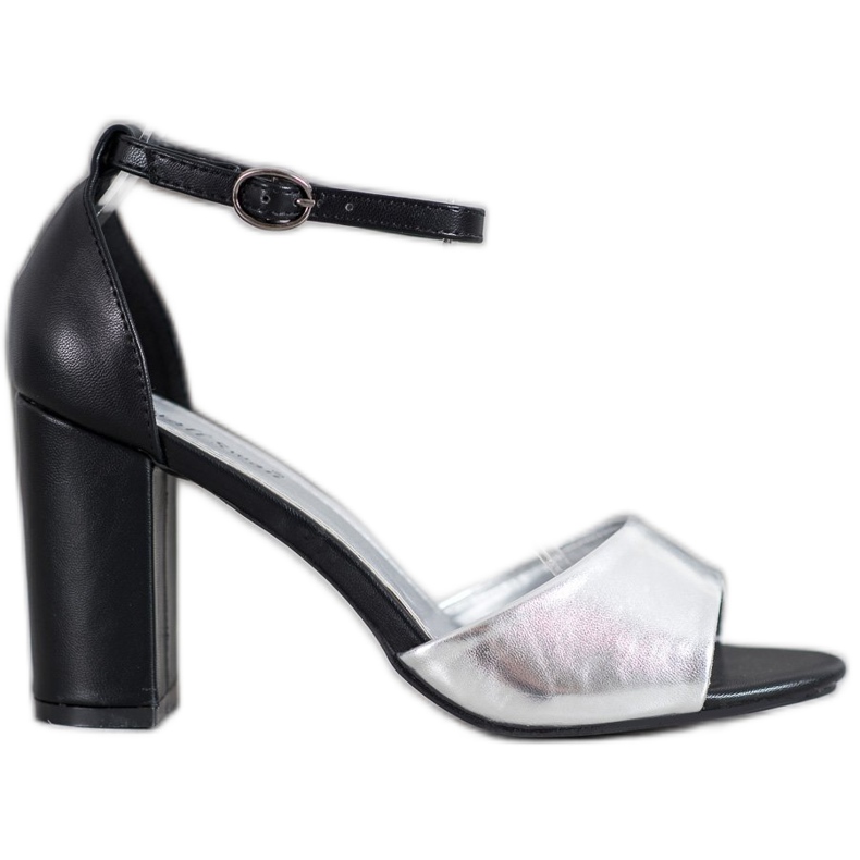 Small Swan Sandalias clásicas en un bar negro gris Small Swan Sandalias clásicas en un bar negro gris