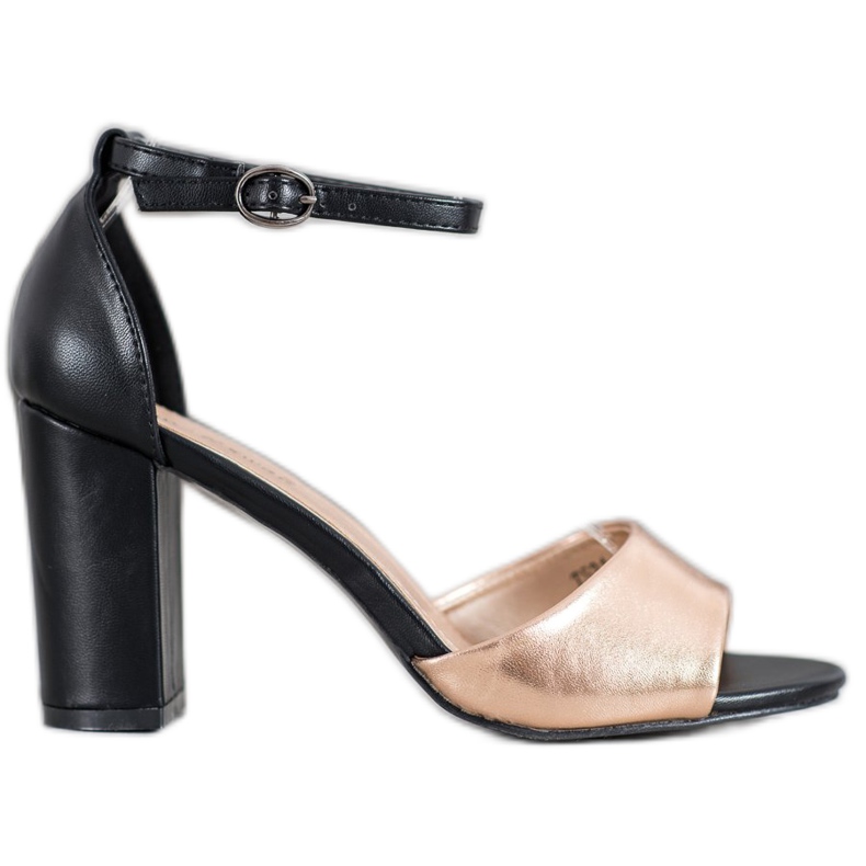 Small Swan Sandalias clásicas en un bar negro amarillo