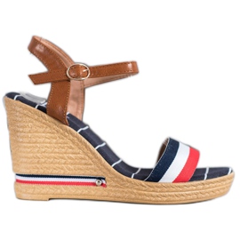 Yes Mile Sandalias con rayas de colores multicolor