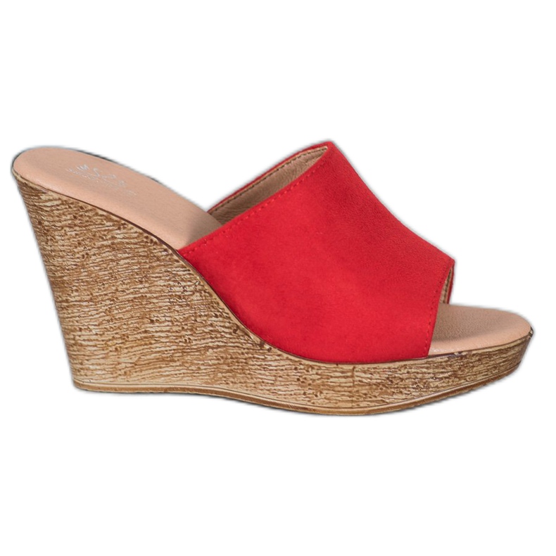 Small Swan Pantuflas de ante ligero rojo