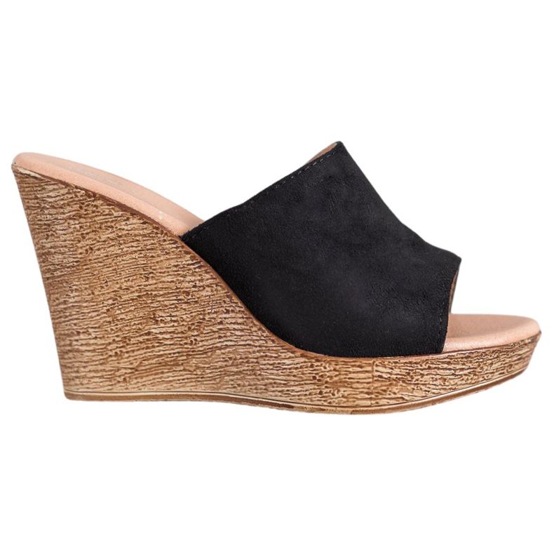 Small Swan Pantuflas de ante ligero negro Small Swan Pantuflas de ante ligero negro