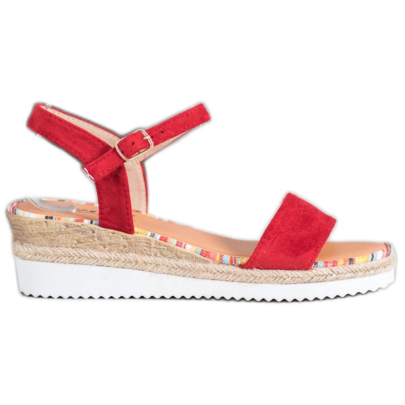 Yes Mile Cómodas sandalias de gamuza rojo