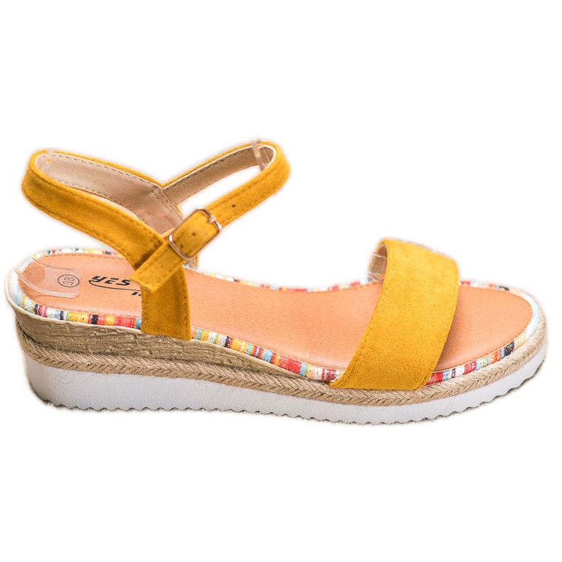 Yes Mile Cómodas sandalias de gamuza amarillo