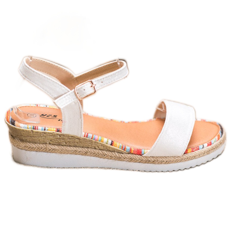 Yes Mile Cómodas sandalias de gamuza blanco
