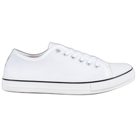 SHELOVET Zapatillas clásicas atadas blanco