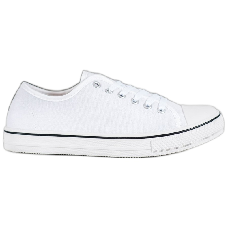 SHELOVET Zapatillas clásicas atadas blanco