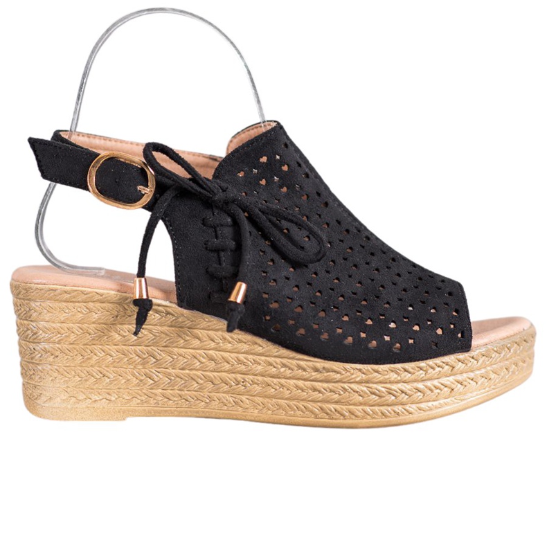 Small Swan Cómodas sandalias caladas negro Small Swan Cómodas sandalias caladas negro