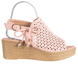 Small Swan Cómodas sandalias caladas rosa