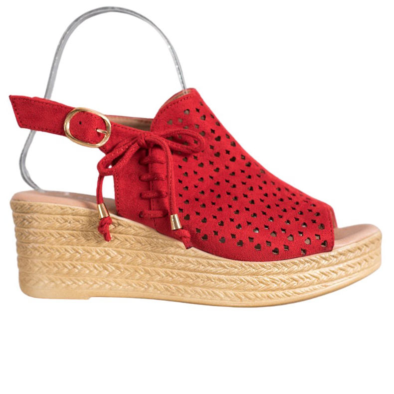 Small Swan Cómodas sandalias caladas rojo