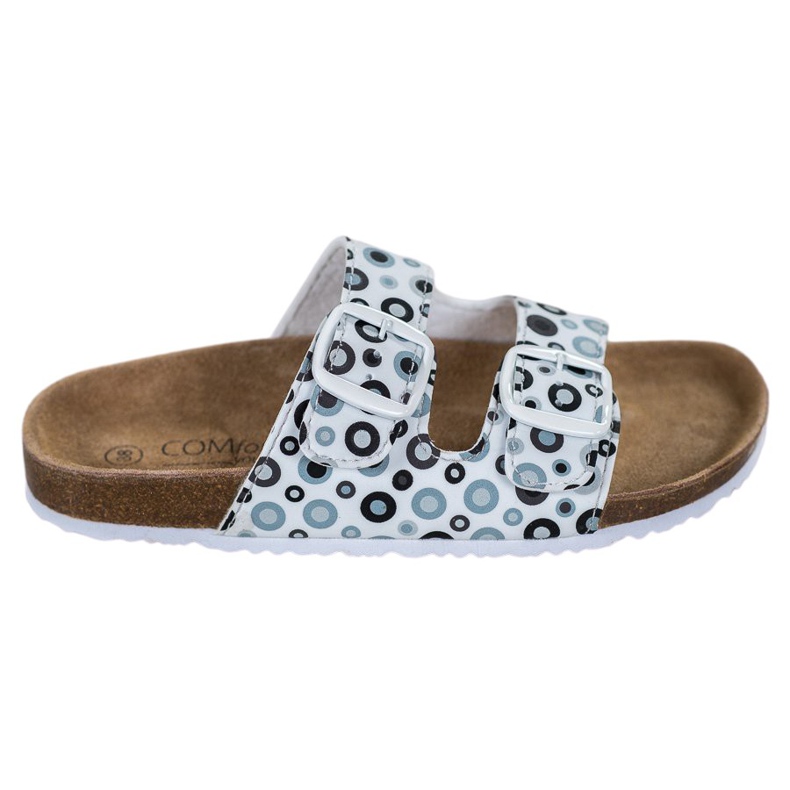 SHELOVET Cómodas pantuflas estampadas blanco negro gris