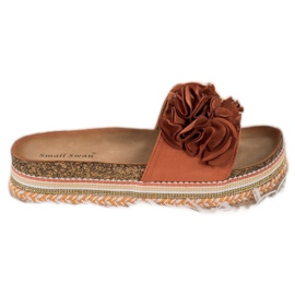 Small Swan Zapatillas de ante con adornos multicolor naranja