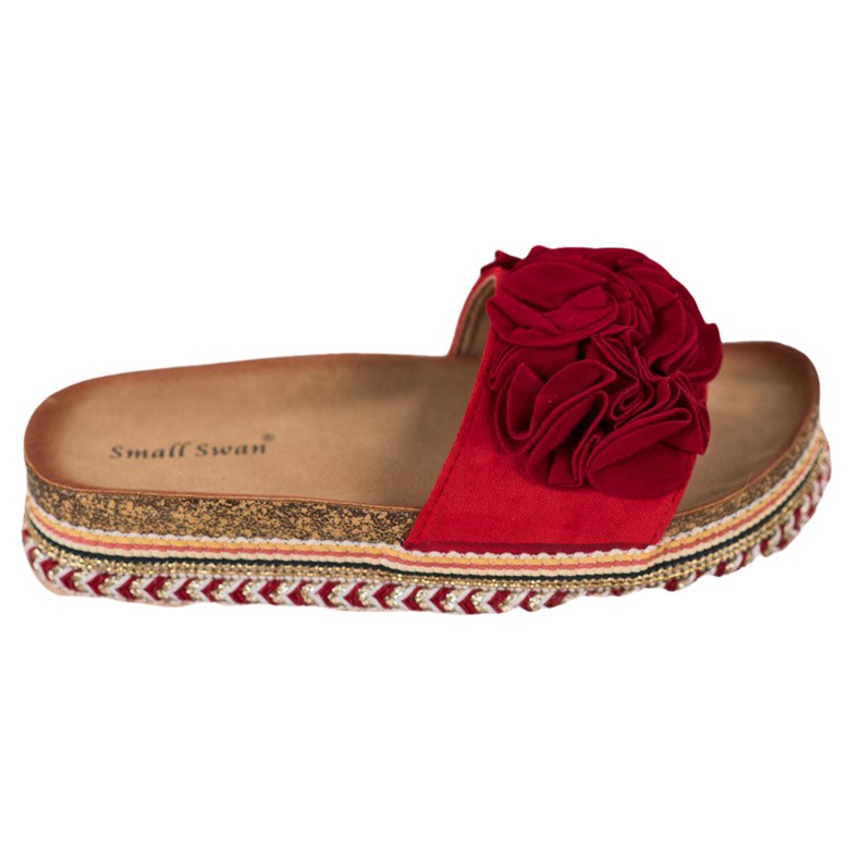 Small Swan Zapatillas de ante con adornos rojo Small Swan Zapatillas de ante con adornos rojo