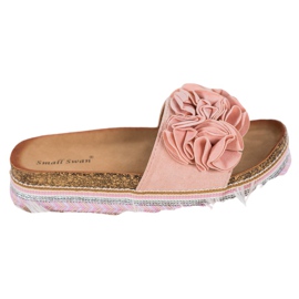 Small Swan Zapatillas de ante con adornos rosa