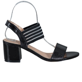 Small Swan Sandalias brillantes sin cordones negro