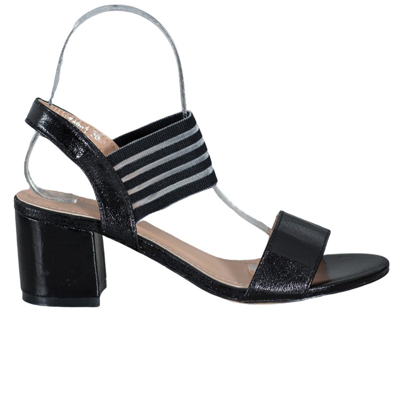 Small Swan Sandalias brillantes sin cordones negro