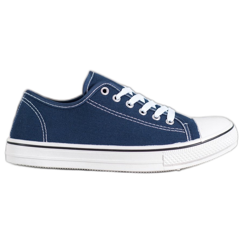 SHELOVET Zapatillas clásicas atadas azul marino