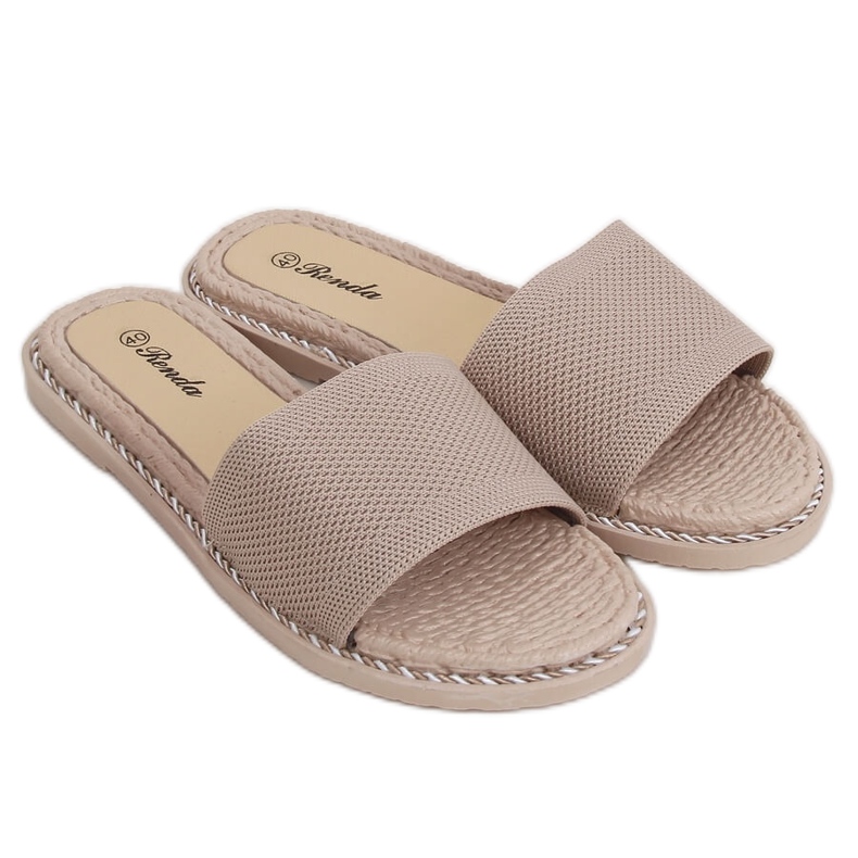 Zapatillas de mujer beige 35-185 Crema