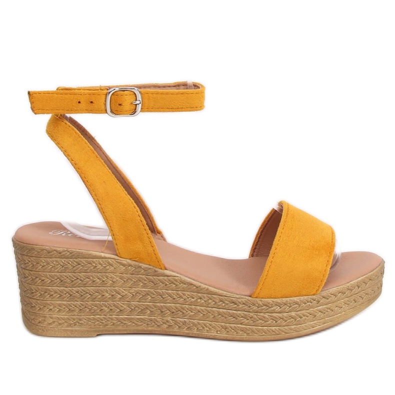 Sandalias cuña miel 019-18 Amarillo