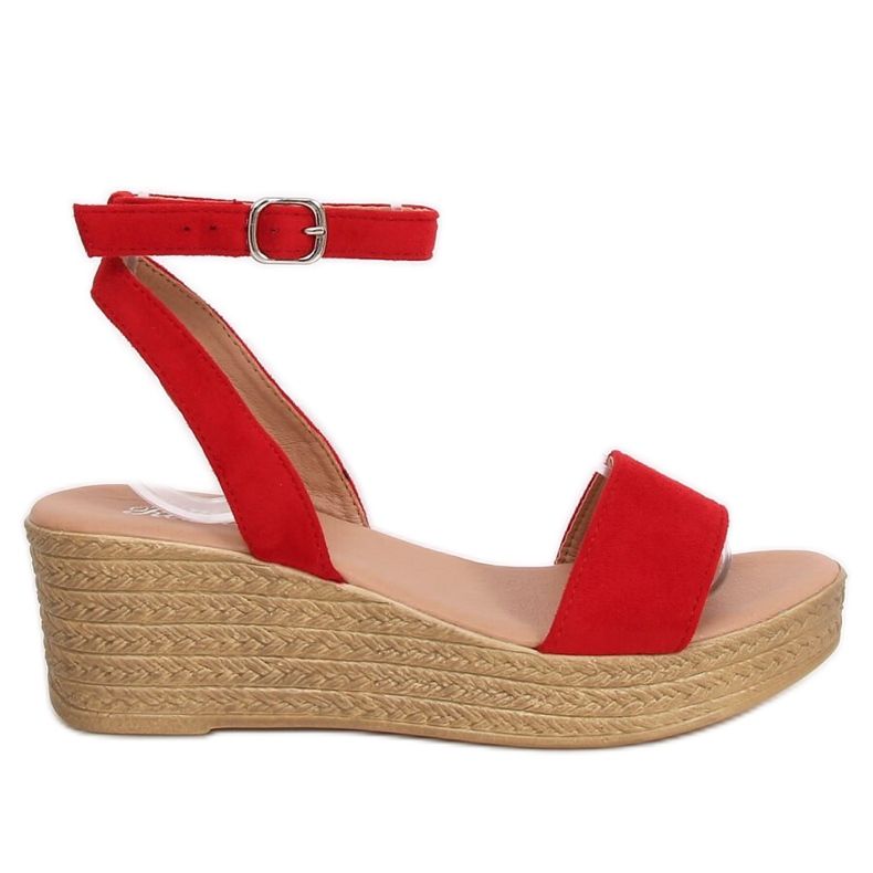 Sandalia cuña roja 019-18 Rojo