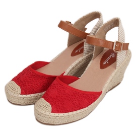Alpargatas rojas con cuñas, rojo S-819 Rojo