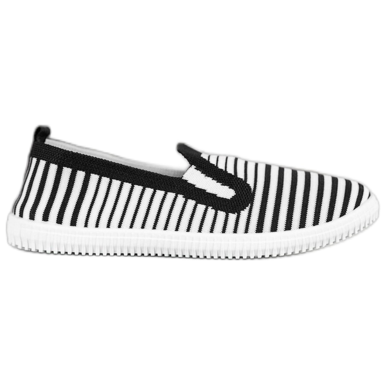 SHELOVET Zapatillas slip-on a rayas blanco negro