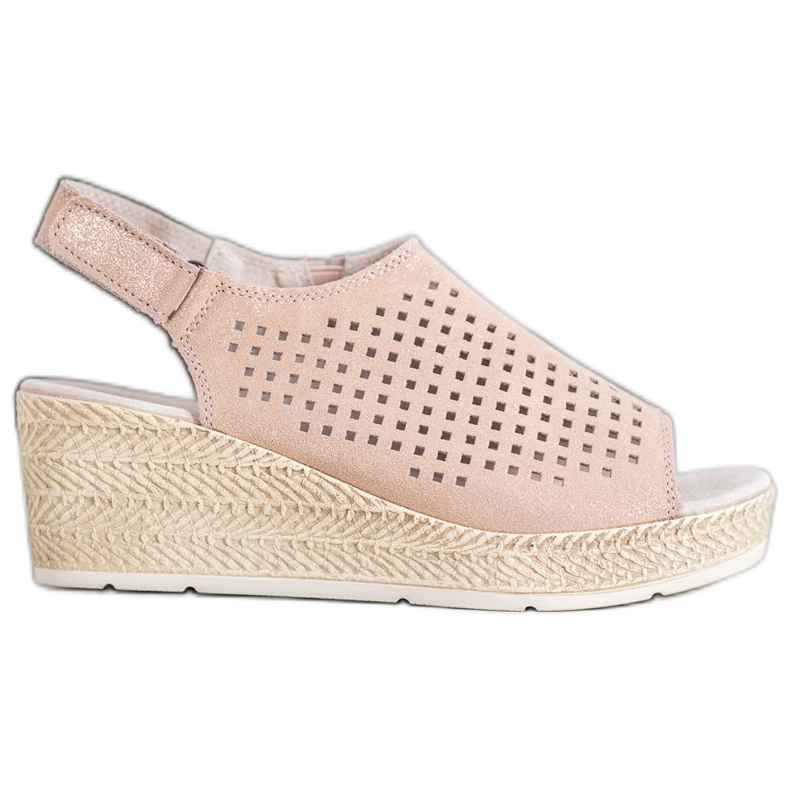 Filippo Sandalias de piel con velcro marrón rosado