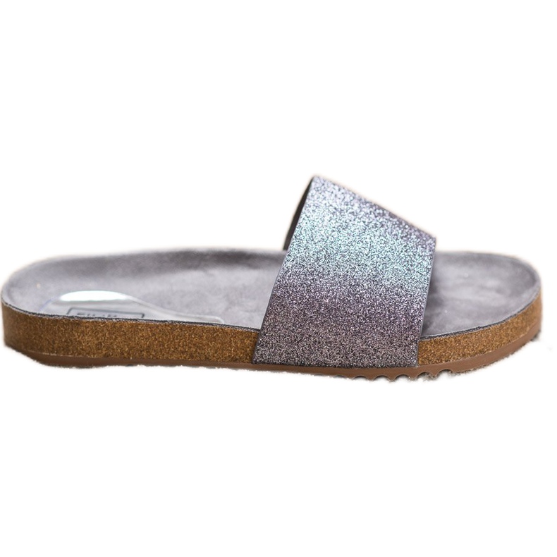 Filippo Pantuflas de grafito con purpurina gris