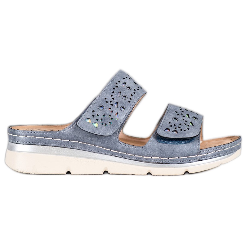 Evento Cómodas pantuflas de velcro azul Evento Cómodas pantuflas de velcro azul