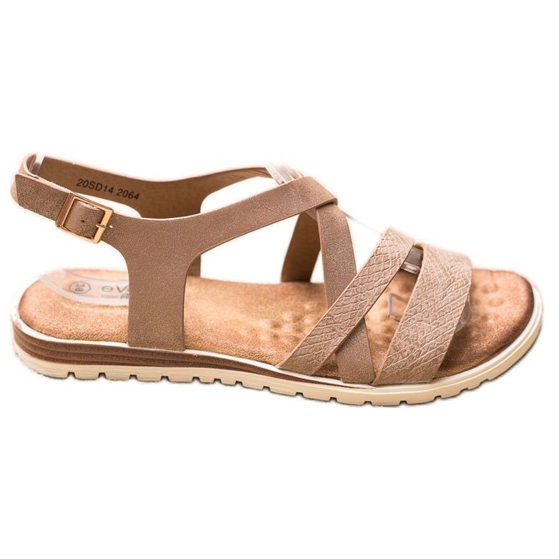 Evento Sandalias marrones con cuero ecológico marrón