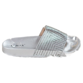Lemax Pantuflas Plateadas Con Circonita gris Lemax Pantuflas Plateadas Con Circonita gris