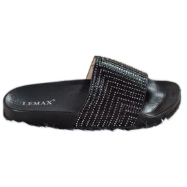 Lemax Pantuflas Negras Con Circonita negro