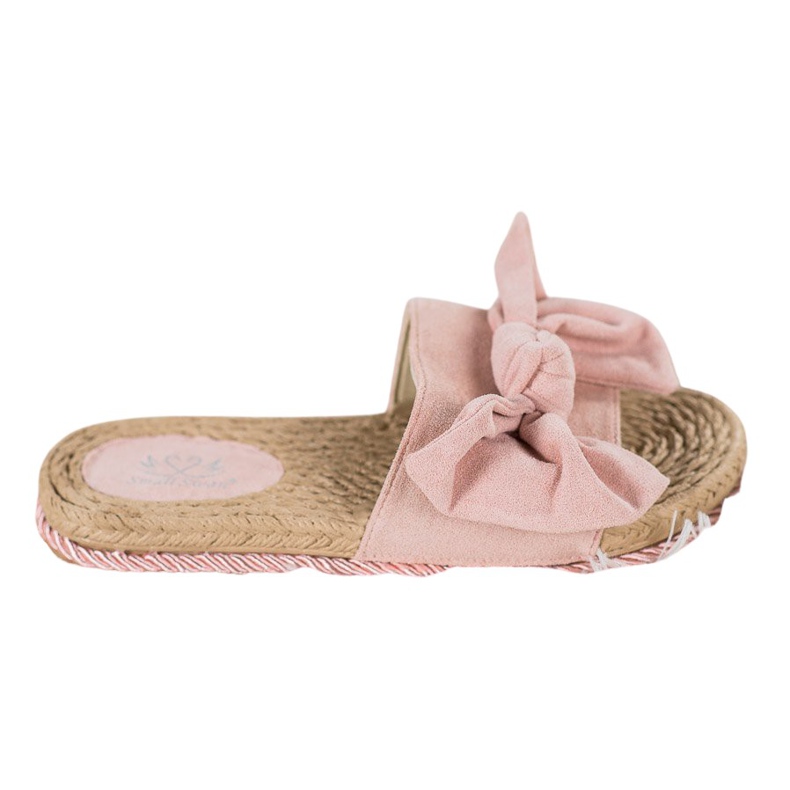 Small Swan Zapatillas de moda con un lazo rosado