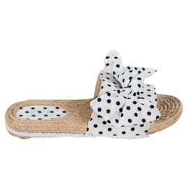 Small Swan Zapatillas de moda con un lazo blanco