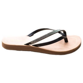 Sea Elves Elegantes chanclas negras negro