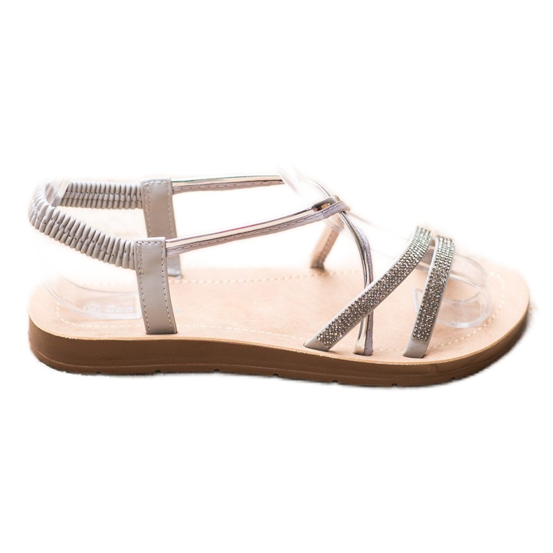 Sea Elves Sandalias con adornos de plata gris