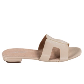 SHELOVET Pantuflas Clásicas de Piel Ecológica marrón