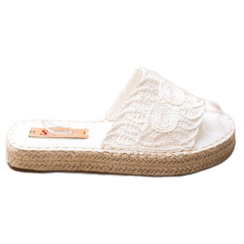 Seastar Zapatillas en una plataforma de paja blanco Seastar Zapatillas en una plataforma de paja blanco