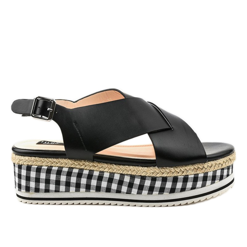 Sandalias negras en la plataforma 1507-1 negro Sandalias negras en la plataforma 1507-1 negro