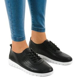 Zapatillas negras caladas JH701-1 negro