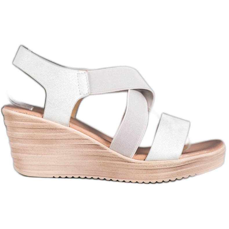 Sea Elves Sandalias casuales sin cordones beige plata
