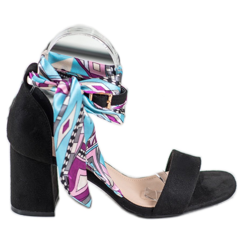 Evento Sandalias de ante con cinta de colores negro multicolor