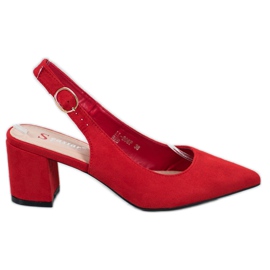 Seastar Zapatos de tacón con tacón descubierto rojo