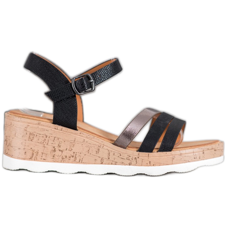 Weide Sandalias de cuña negras negro Weide Sandalias de cuña negras negro