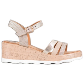 Weide Sandalias de cuña doradas dorado