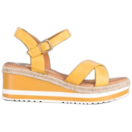 Weide Cuñas Amarillas Con Cuero Ecológico amarillo Weide Cuñas Amarillas Con Cuero Ecológico amarillo