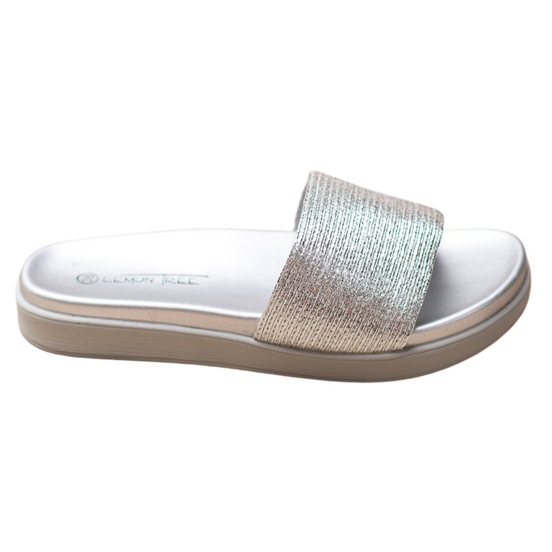 SHELOVET Pantuflas Clásicas Plateadas gris