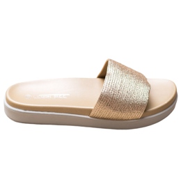 SHELOVET Pantuflas doradas clásicas dorado