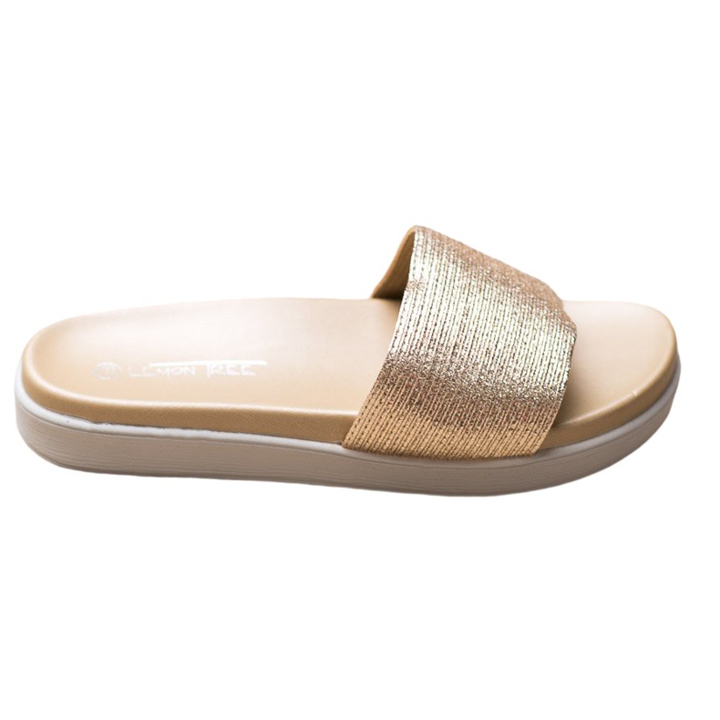 SHELOVET Pantuflas doradas clásicas dorado